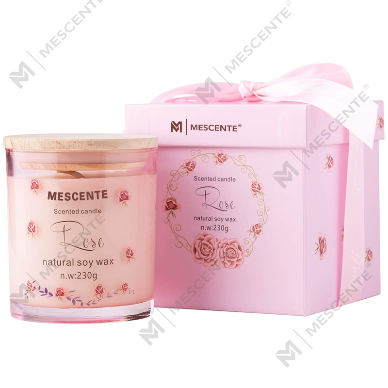 Suport de sticlă de lux realizat manual M&Scent, din ceramică spirituală, lumânare parfumată de vanilie cu cristale