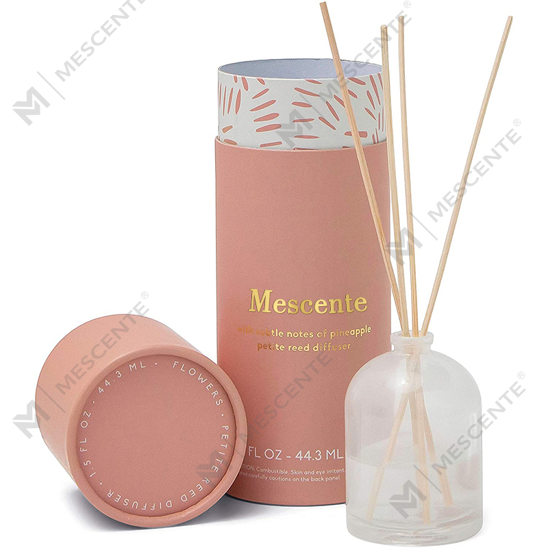 M&Scent, personalizat de lux, flacon mare de sticlă din aur roz, floare, etichetă privată, difuzor de stuf lichid, cu cutie cadou