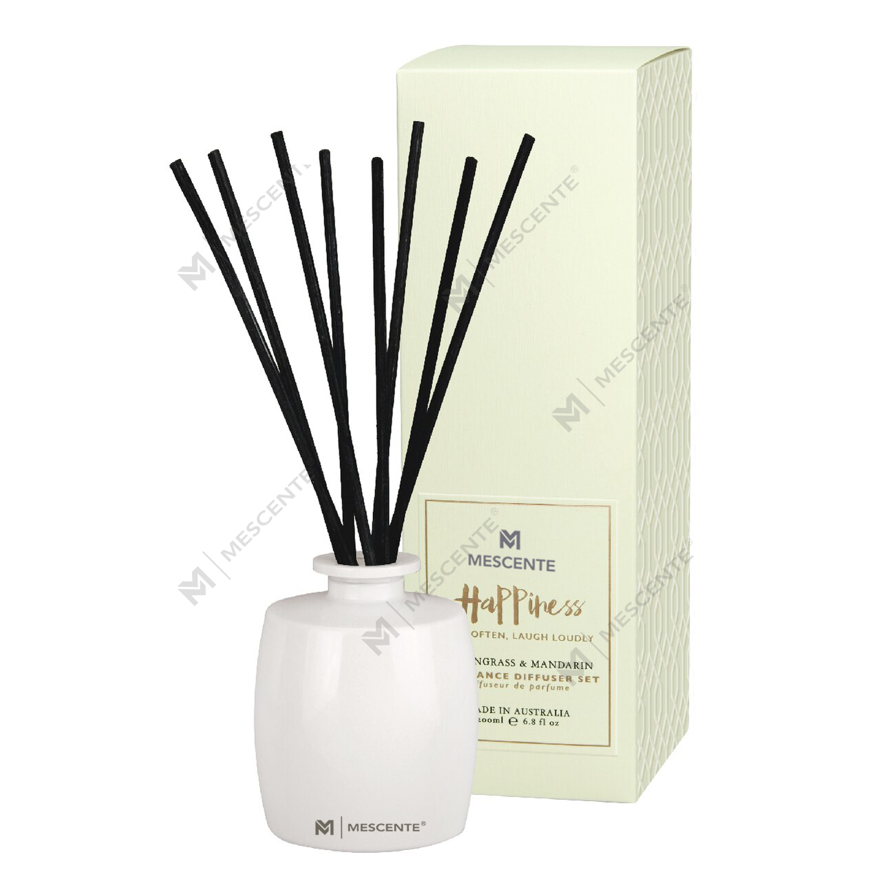 M&Scent Sticlă mare de sticlă Home Essentials Set cadou cu difuzor de trestie de aromă cu bețișoare de ratan