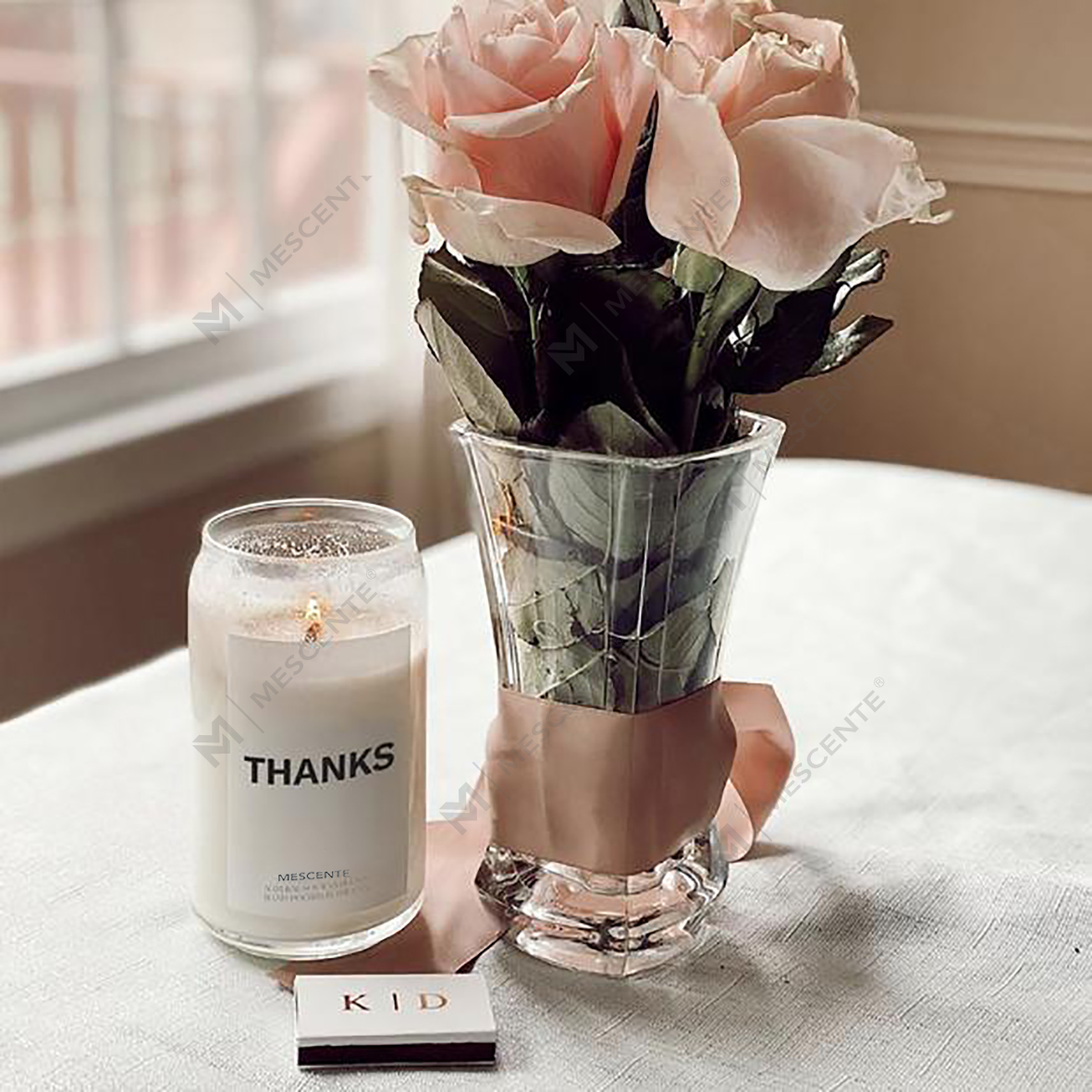 M&Scent Lumanari Personalizate din Ceramica Milky Woodwick, Recipient pentru Lumanari