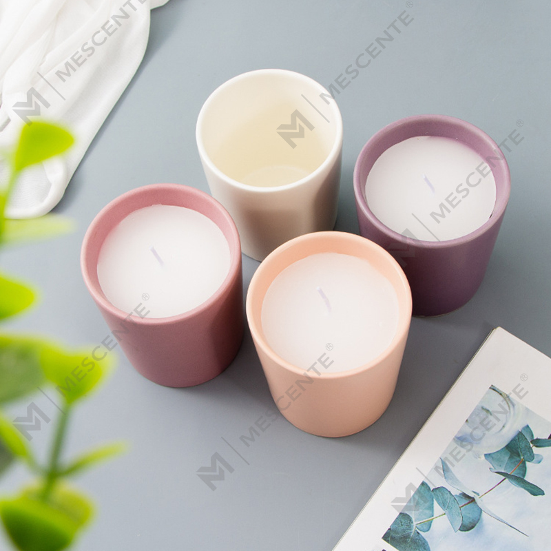 Borcane din ceramică personalizate de lux, cu etichetă privată Citta, lumânări parfumate de ceară de soia cu flori uscate