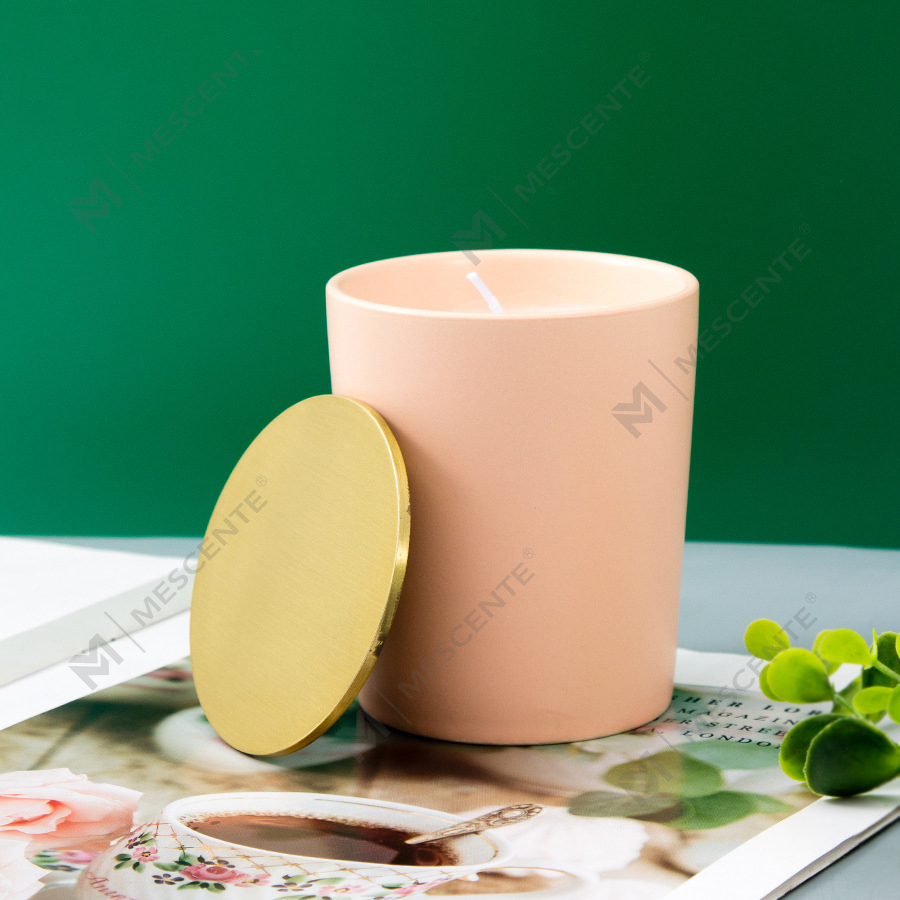 Borcane din ceramică personalizate de lux, cu etichetă privată Citta, lumânări parfumate de ceară de soia cu flori uscate