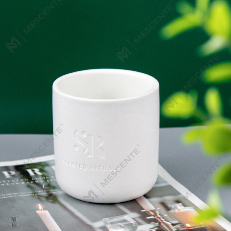 M&S scent Logo personalizat Borcane ieftine din ceramică cu capace din lemn Lumânări, lumânări de lux din ceară de cocos