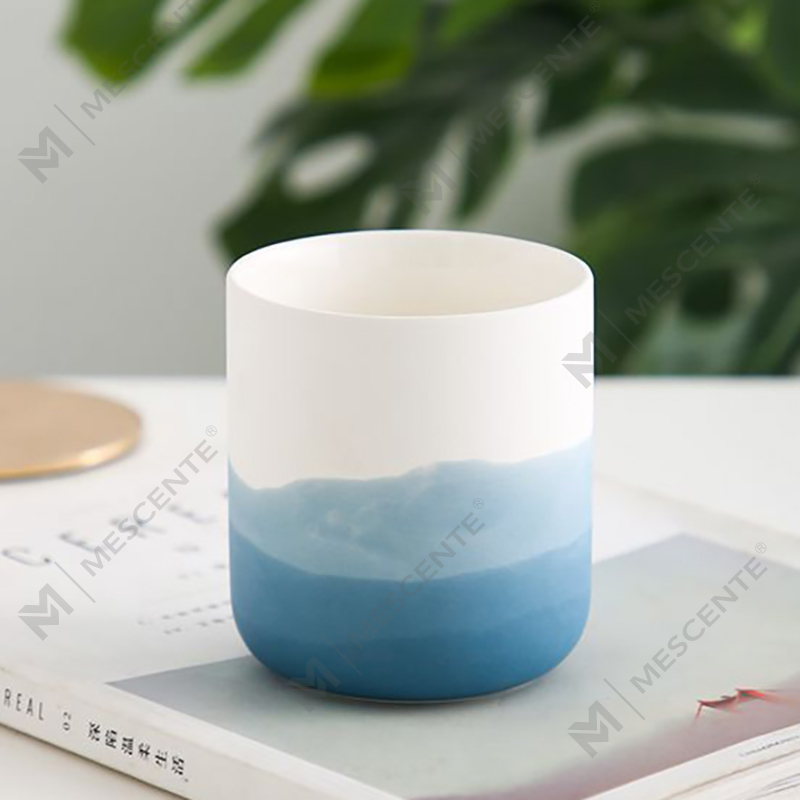 M&Scent vază decorativă din ceramică albastră și albă Suport pentru lumânări, felinare și borcane pentru lumânări