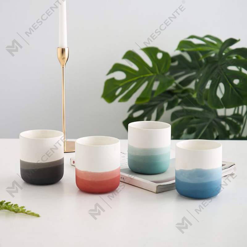 M&Scent vază decorativă din ceramică albastră și albă Suport pentru lumânări, felinare și borcane pentru lumânări