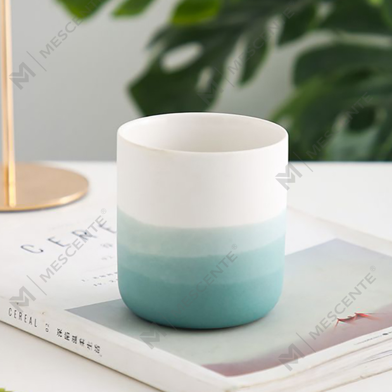 M&Scent vază decorativă din ceramică albastră și albă Suport pentru lumânări, felinare și borcane pentru lumânări