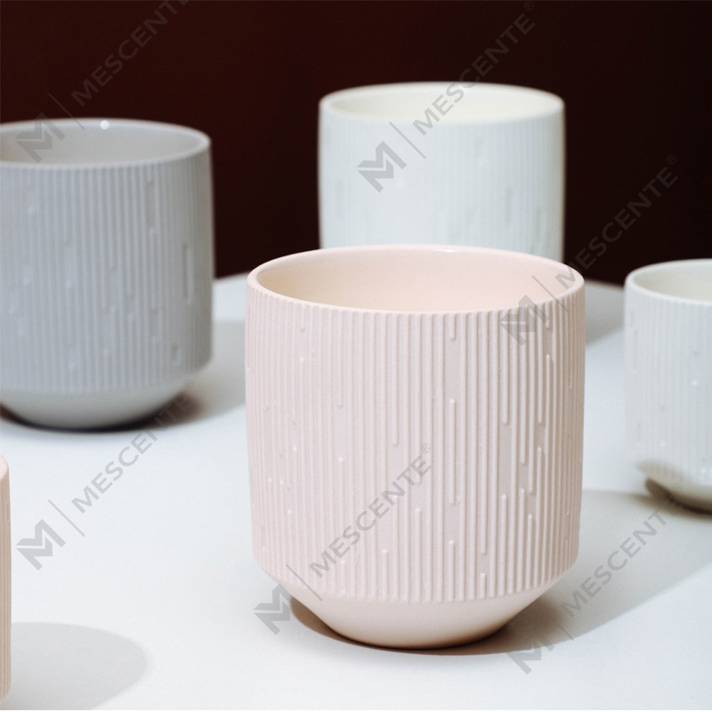 Borcane de lumânări unice de chihlimbar, pătrate goale, pătrate din ceramică de lux M&Scent, cu capac din lemn