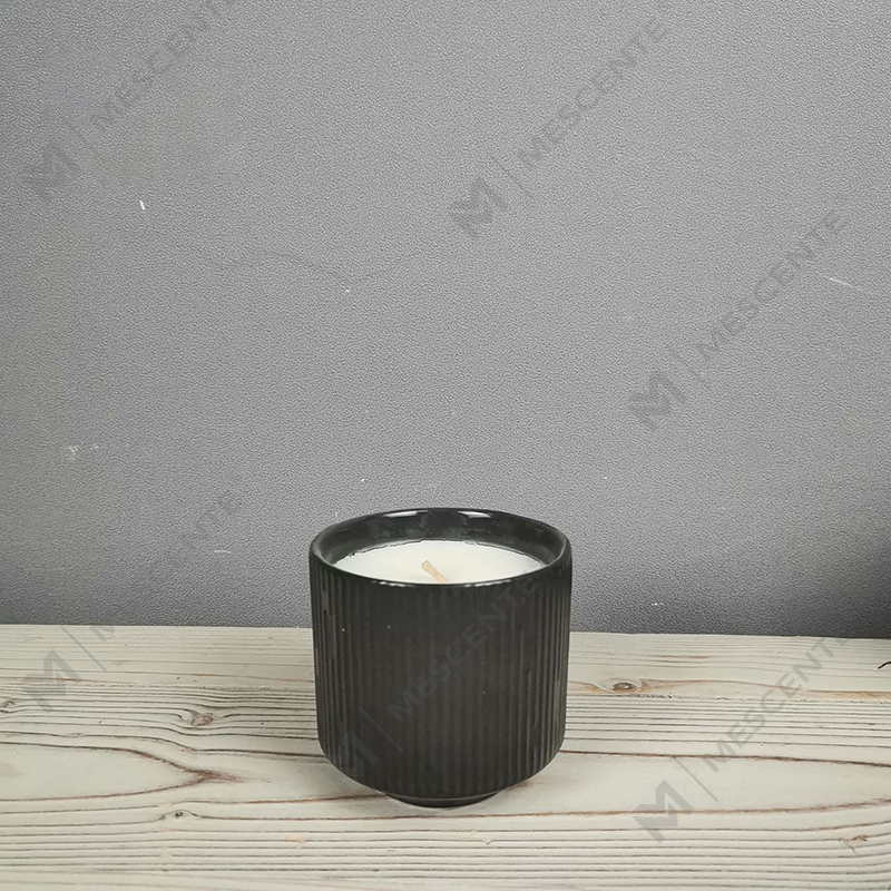 Borcane de lumânări unice de chihlimbar, pătrate goale, pătrate din ceramică de lux M&Scent, cu capac din lemn