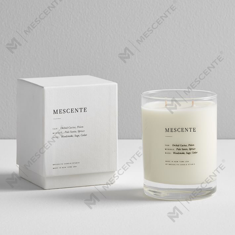 M&SENTE Produs nou Decorație pentru casă Lumânări parfumate personalizate cu 2 fitil în borcan de sticlă