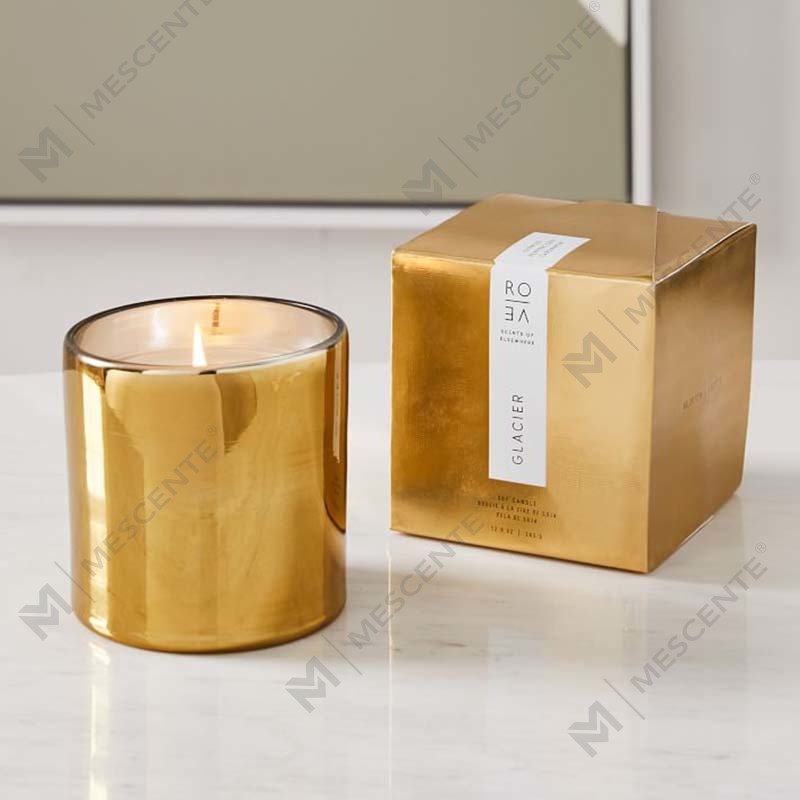 Set cadou de decorare cu lumânări de ceară de soia, cu sigla cu imprimare aurie personalizată de lux Amazon