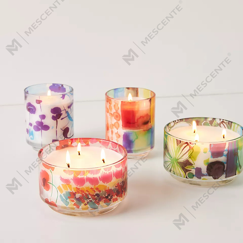 M&Scent Decorație de lux personalizată cu etichetă privată 3 fitil A Sunday Painter Lumânări parfumate din ceară de soia cu cristale de sticlă