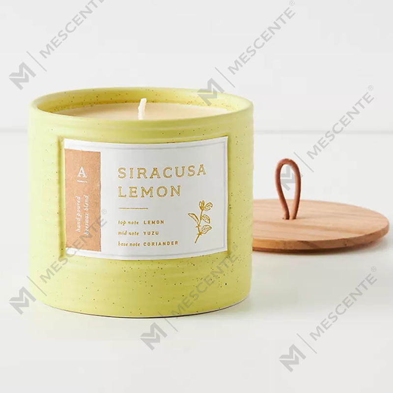 Borcane din ceramică colorate cu etichetă privată M&Scent Lumânări elegante cu ceară de soia