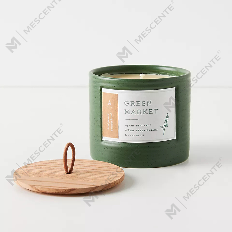 Borcane din ceramică colorate cu etichetă privată M&Scent Lumânări elegante cu ceară de soia