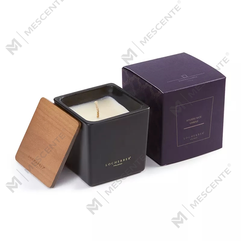 M&scent 2025 Lumânare mare, ecologică, parfumată din sticlă, cu capac din lemn de briccole