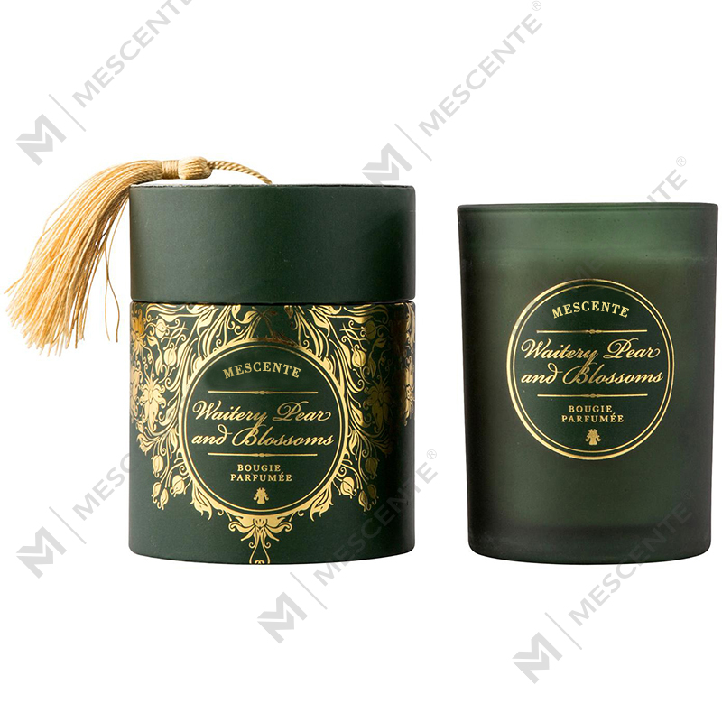 Lumanari parfumate cu logo personalizat alb de Craciun de lux M&Scent