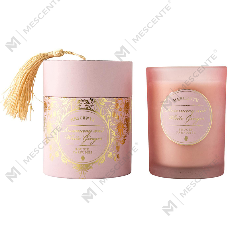 Lumanari parfumate cu logo personalizat alb de Craciun de lux M&Scent