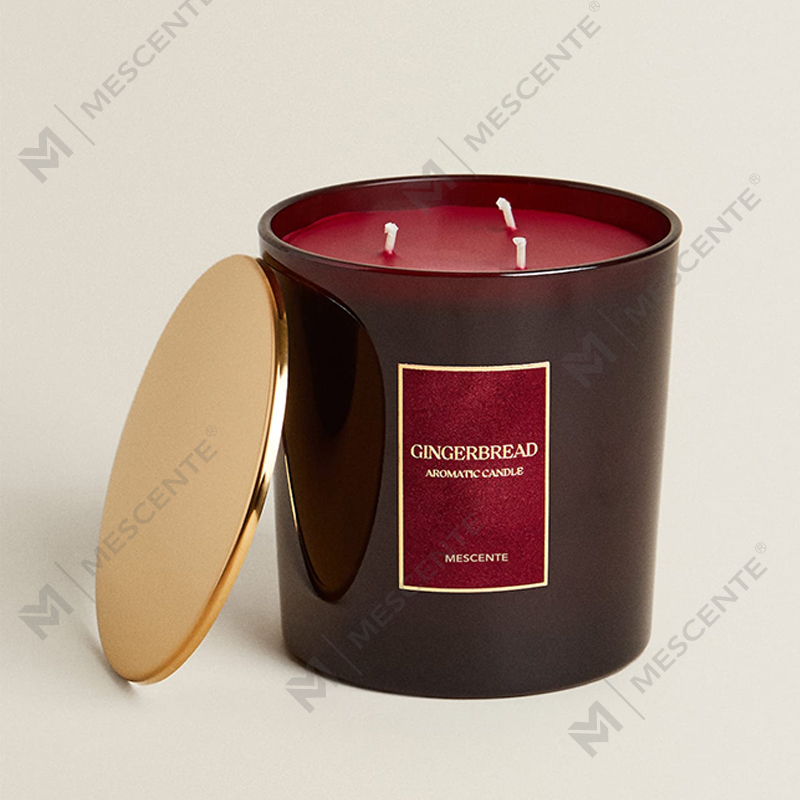 M&Scent Lumânări personalizate de lux cu 3 fitiluri Lumânare parfumată din sticlă neagră mată cu etichetă privată personalizată