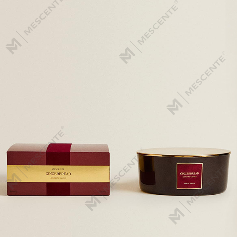 M&Scent Lumânări personalizate de lux cu 3 fitiluri Lumânare parfumată din sticlă neagră mată cu etichetă privată personalizată