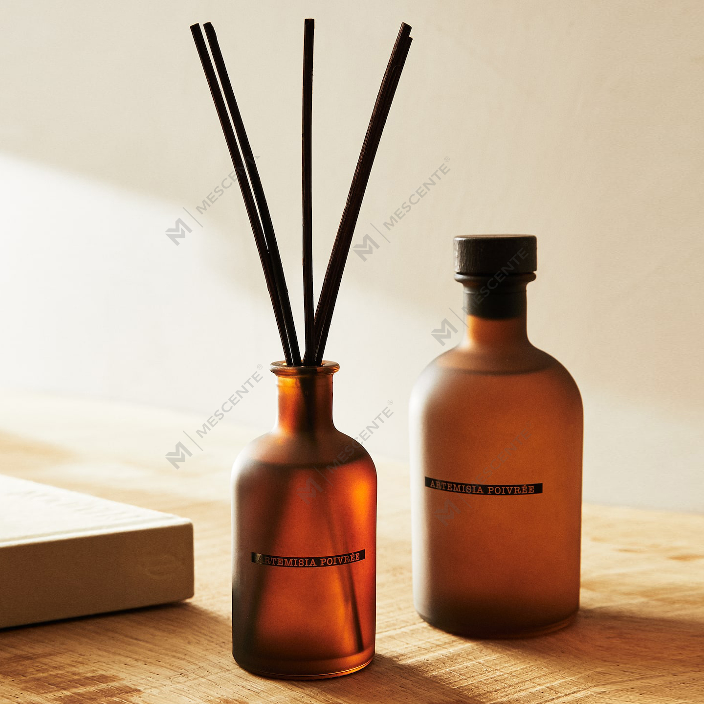 Sticlă mare de lux, neagră, mată, 50 ml, 300 ml, ulei esențial cu aromă florală de flori uscate, set de ulei pentru difuzor de stuf, vrac
